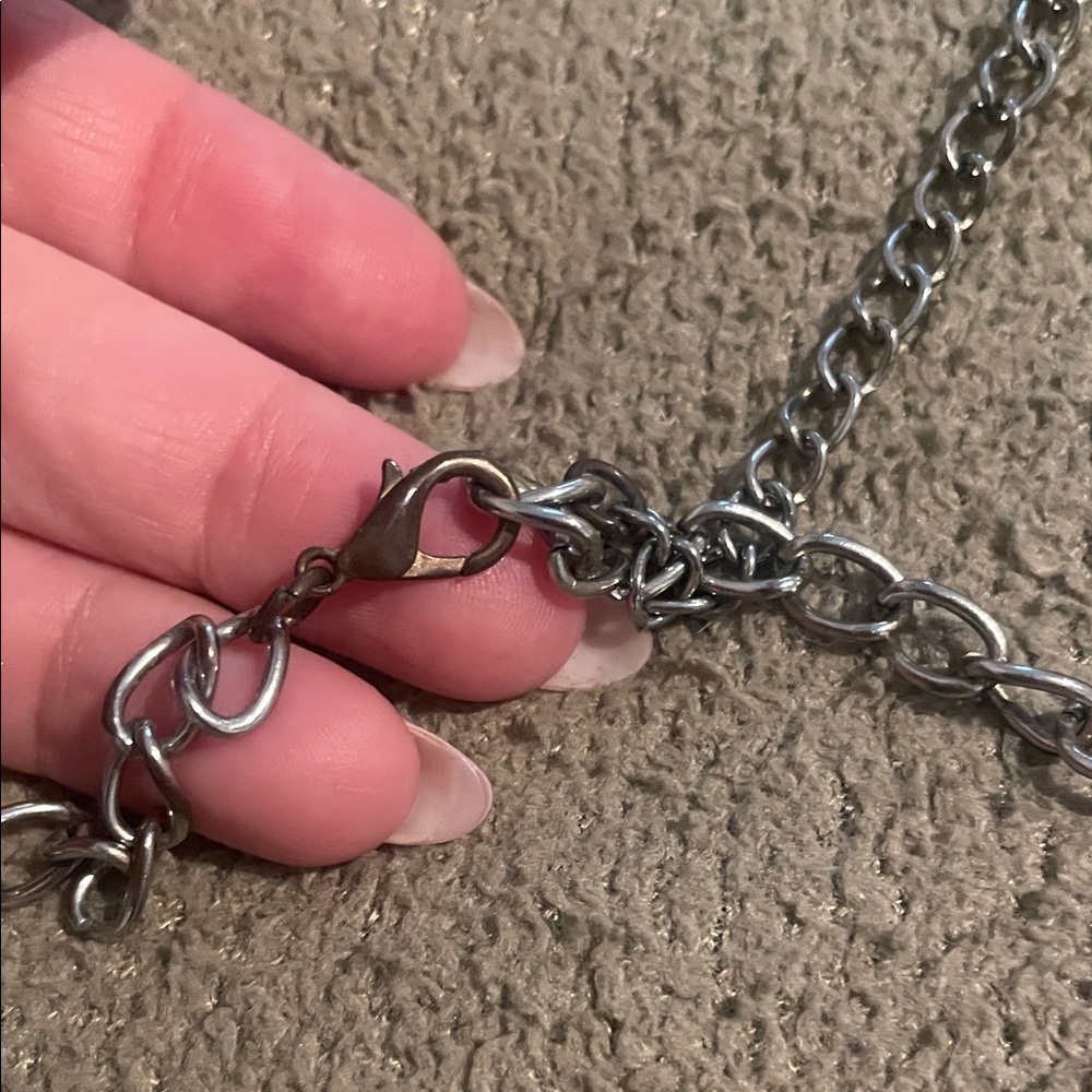 Statement Silver Teardrop Necklace - Picture 3 of 4